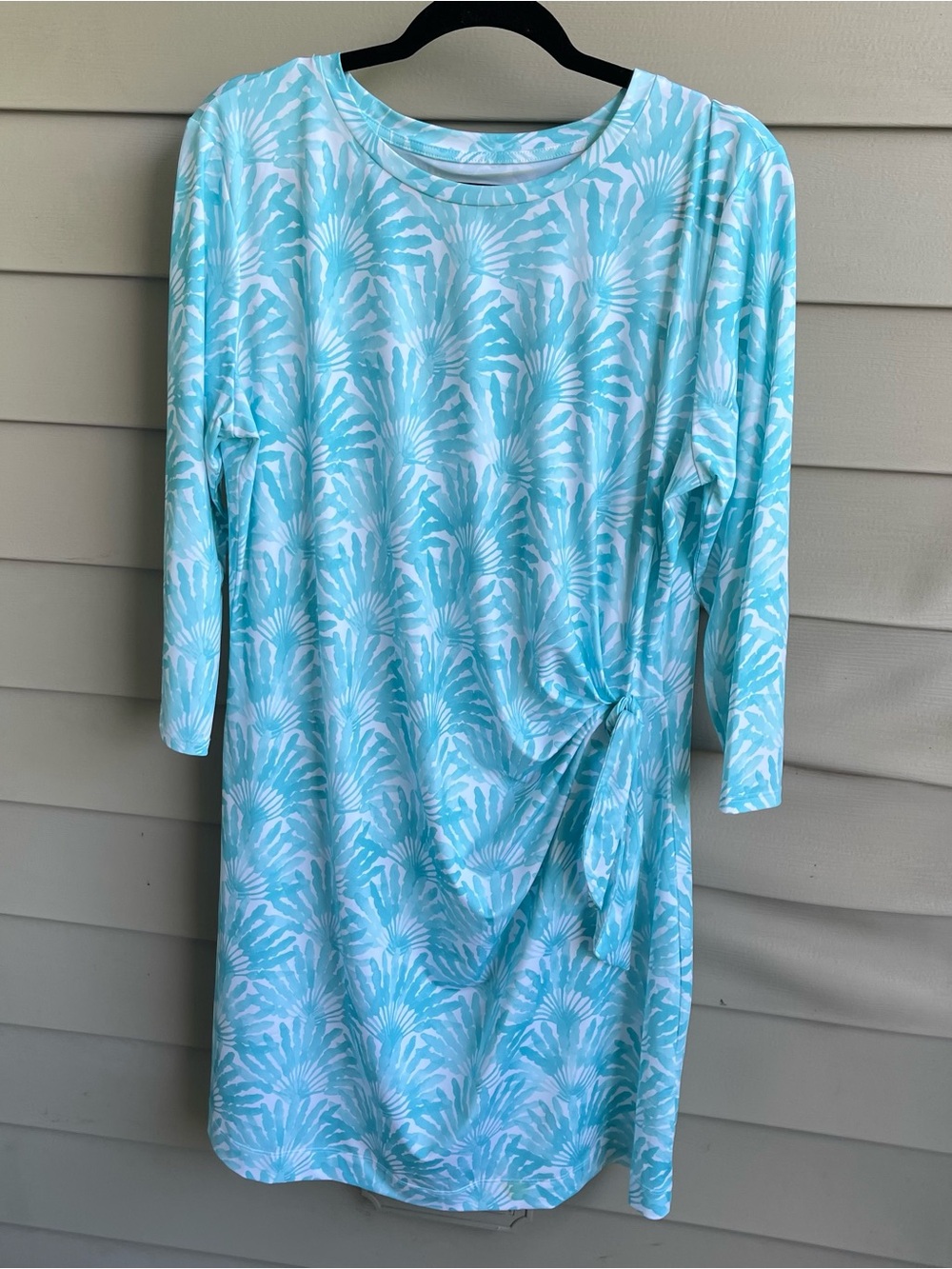 Vineyard Vines Performance White Blue UV Dress Sz XL Vacation Beach Resortwear